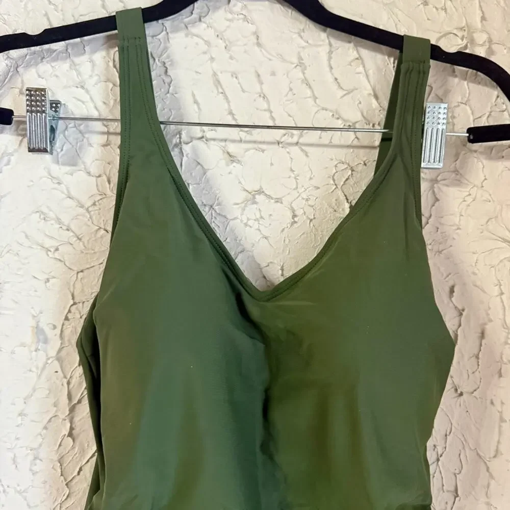 Chic Olive Green One-Piece Swimsuit - Picture 2 of 8